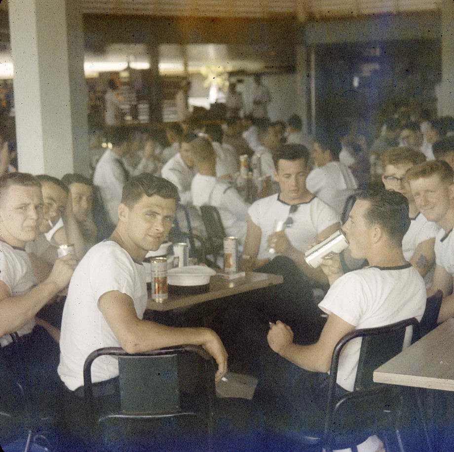 Royal Canadian Navy : HMCS Ste Therese sailors at Fort Fort DeRussy on Waikiki Beach.