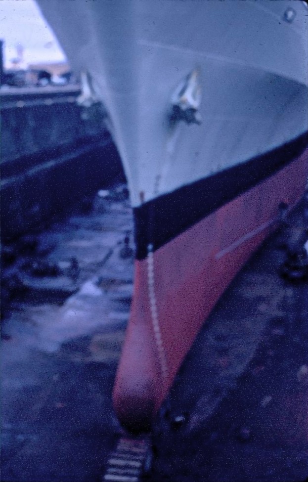 Royal Canadian Navy : HMCS Provider in drydock.