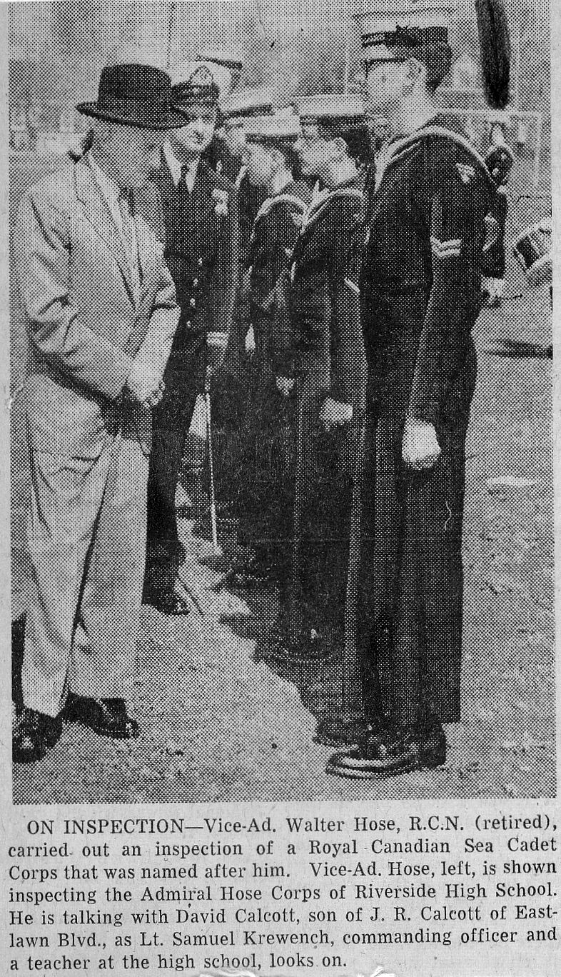 HMCS Acadia, cadets, 1958