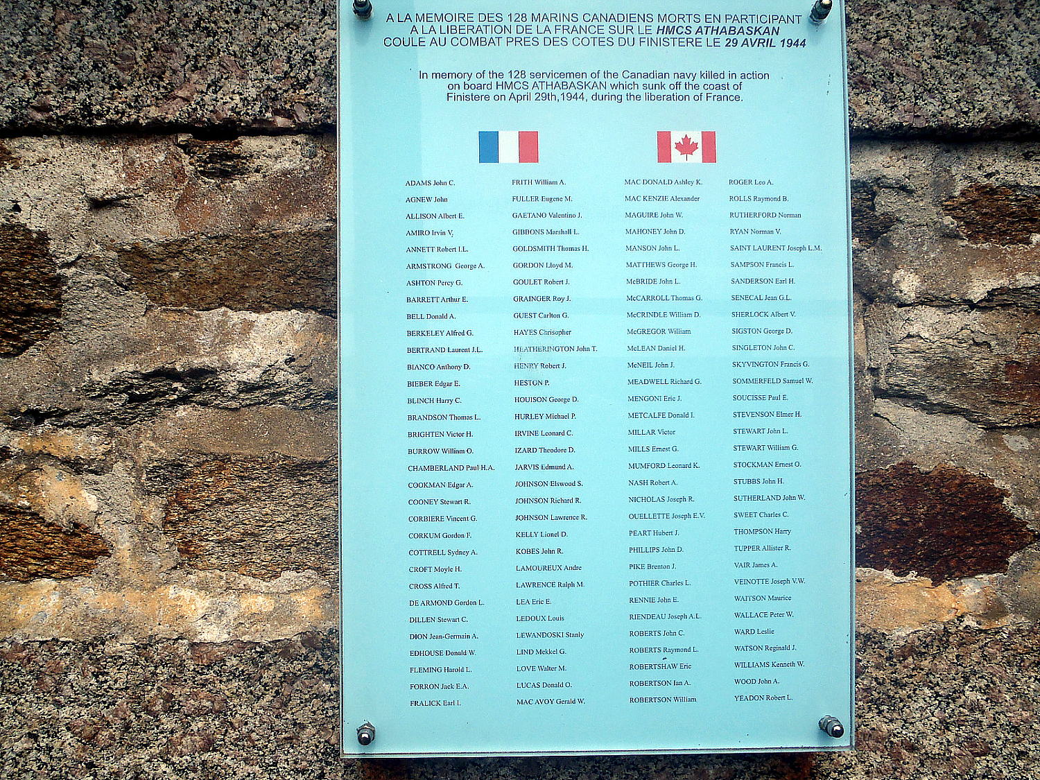 Names of HMCS Athabaskan crew killed