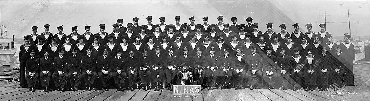 Crew of HMCS Minas, July, 1945.