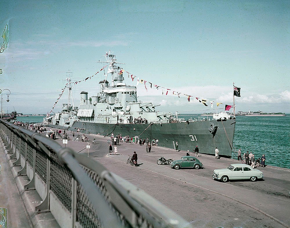 HMCS Quebec in Copenhagen, 1954