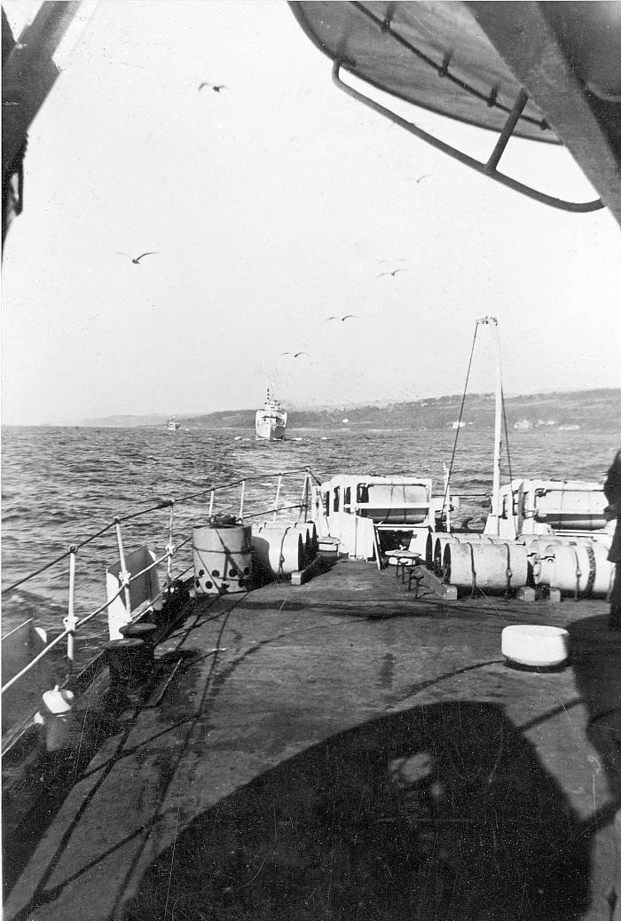 HMCS Saguenay following HMCS Skeena