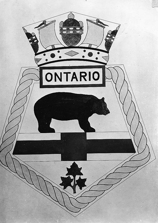 HMCS Ontario, Ship's Badge, 1945.