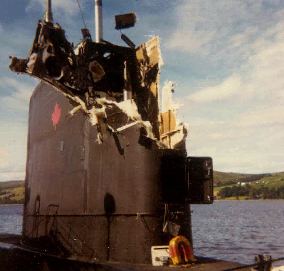 Royal Canadian Navy : Damage to HMCS Okanagan, 1973.