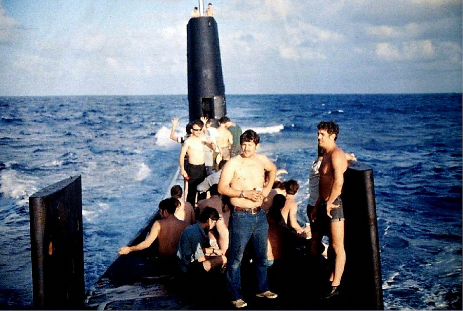 Royal Canadian Navy : HMCS Okanagan Barbeque at sea, Feb., 1974.