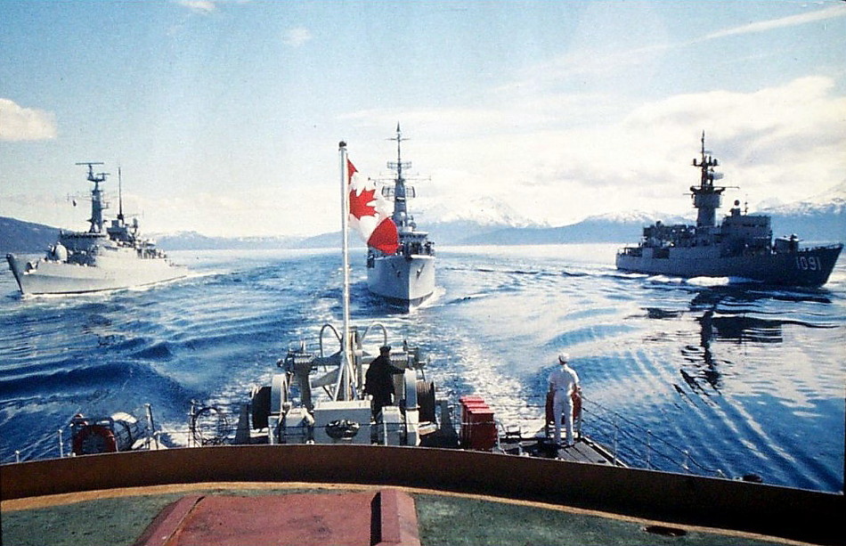 HMS Ambuscade, Van Galen, USS Miller, NATO Exercises, 1977.