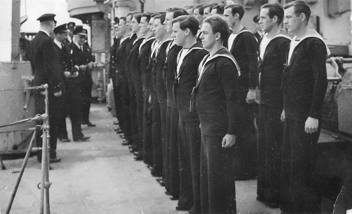 HMCS Algonquin commissioning inspection, Feb. 17, 1944.