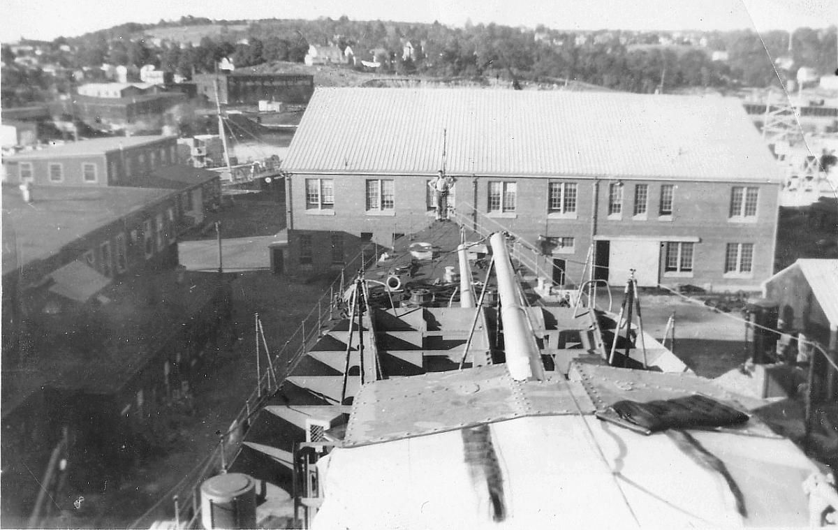 HMCS Sioux in drydock.