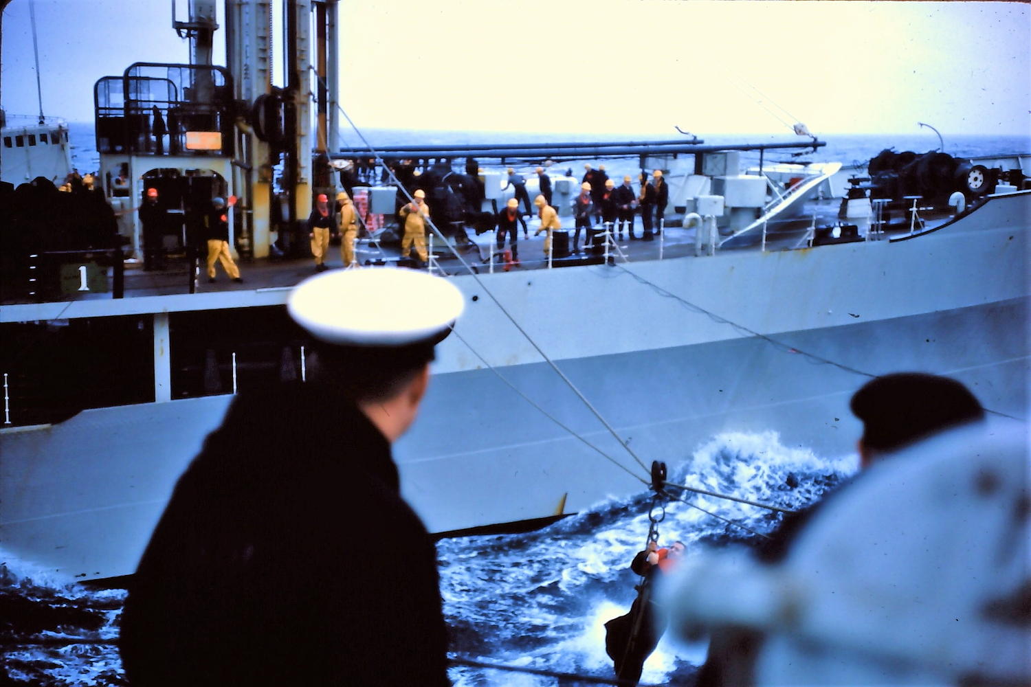 Jackstay transfer at sea, HMCS Ottawa.