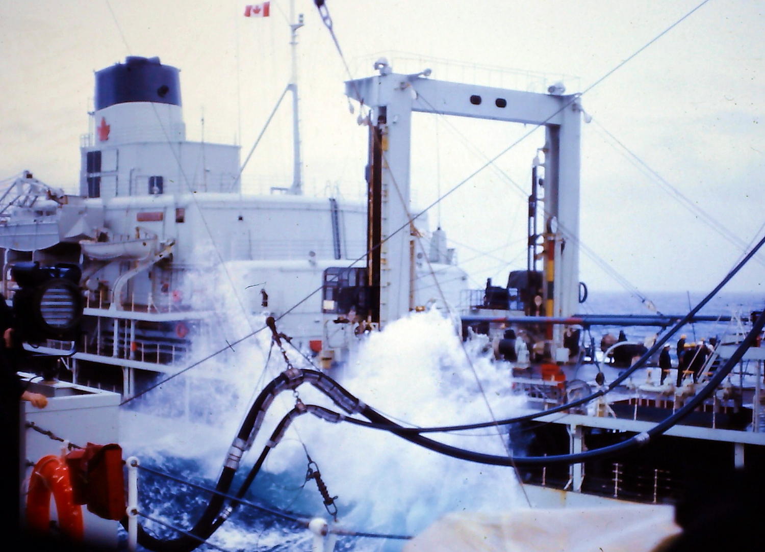 Ottawa and Provider refuelng at sea.