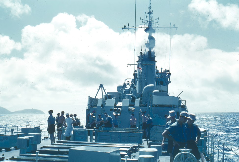 Royal Canadian Navy : H.M.C.S. Ste Therese, sailing off Diamond Head.