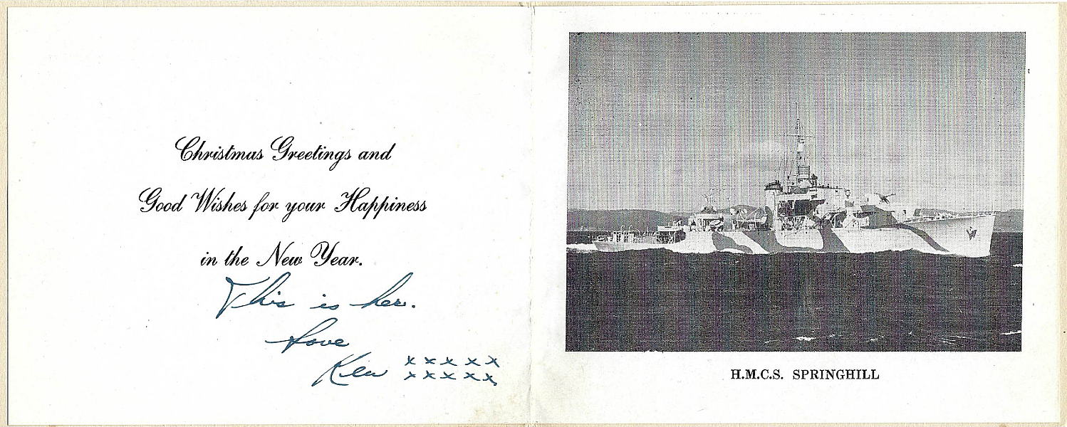 HMCS Springhill Christmas Card